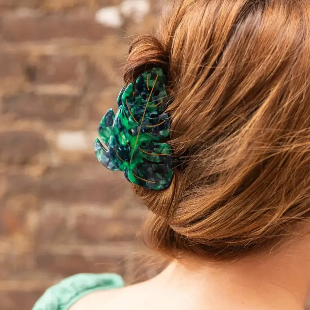 New Dark Green Monstera Leaf Claw Clip | Hair Clip | Bohemian | Resort Wear
